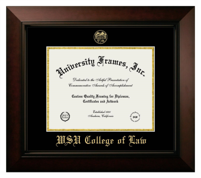 Diploma Frame in Legacy Black Cherry with Black & Gold Mats for DOCUMENT: 8 1/2"H X 11"W  