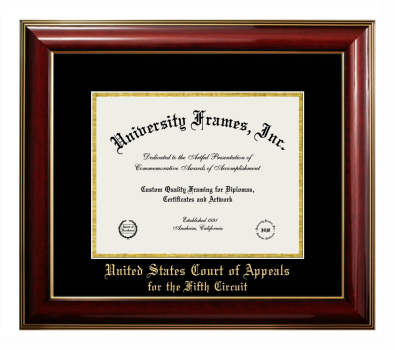 Diploma Frame in Classic Mahogany with Gold Trim with Black & Gold Mats for DOCUMENT: 8 1/2"H X 11"W  