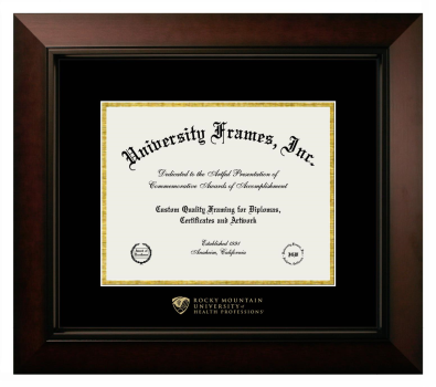 Diploma Frame in Legacy Black Cherry with Black & Gold Mats for DOCUMENT: 8 1/2"H X 11"W  