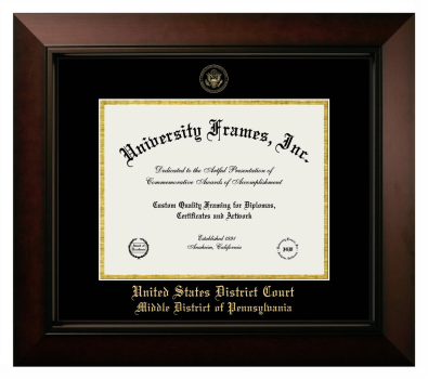 Diploma Frame in Legacy Black Cherry with Black & Gold Mats for DOCUMENT: 8 1/2"H X 11"W  