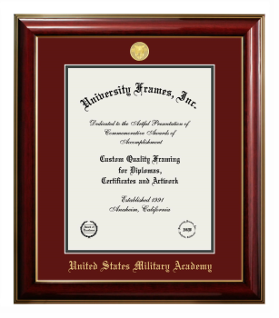 United States Military Academy (West Point) Diploma Frame in Classic Mahogany with Gold Trim with Maroon & Forest Green Mats for DOCUMENT: 14"H X 11"W  