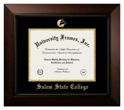 Diploma Frame in Legacy Black Cherry with Black & Gold Mats for DOCUMENT: 8 1/2"H X 11"W  