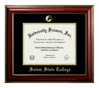 Diploma Frame in Classic Mahogany with Gold Trim with Black & Gold Mats for DOCUMENT: 8 1/2"H X 11"W  