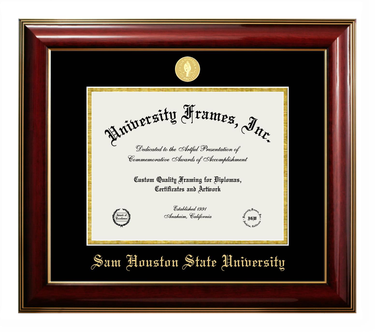 Sam Houston State University Diploma Frame In Classic Mahogany