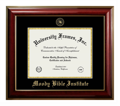 Diploma Frame in Classic Mahogany with Gold Trim with Black & Gold Mats for DOCUMENT: 8 1/2"H X 11"W  