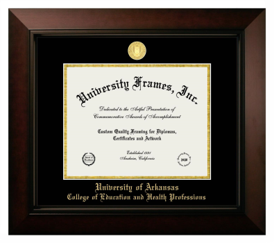 Diploma Frame in Legacy Black Cherry with Black & Gold Mats for DOCUMENT: 8 1/2"H X 11"W  