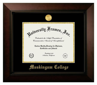 Diploma Frame in Legacy Black Cherry with Black & Gold Mats for DOCUMENT: 8 1/2"H X 11"W  