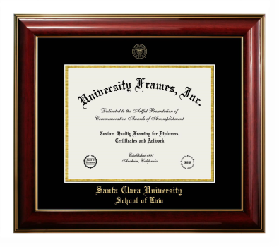 Diploma Frame in Classic Mahogany with Gold Trim with Black & Gold Mats for DOCUMENT: 8 1/2"H X 11"W  