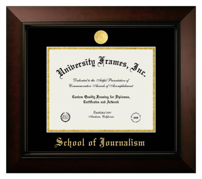 Diploma Frame in Legacy Black Cherry with Black & Gold Mats for DOCUMENT: 8 1/2"H X 11"W  