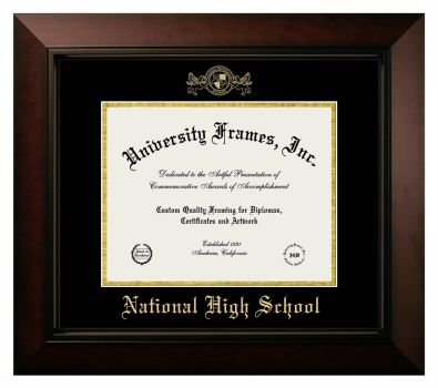 Diploma Frame in Legacy Black Cherry with Black & Gold Mats for DOCUMENT: 8 1/2"H X 11"W  