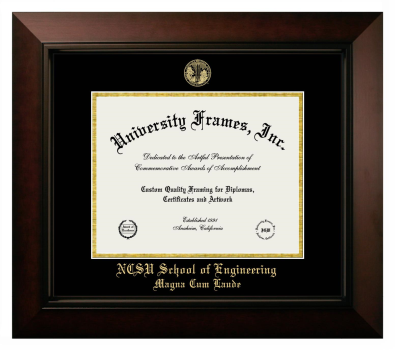 Diploma Frame in Legacy Black Cherry with Black & Gold Mats for DOCUMENT: 8 1/2"H X 11"W  