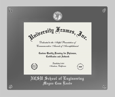 Lucent Clear-over-Smoke Frame in Lucent Smoke Moulding with Lucent Smoke Mat for DOCUMENT: 8 1/2"H X 11"W  