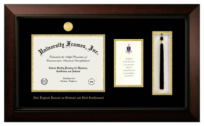 Diploma with Announcement & Tassel Box Frame in Legacy Black Cherry with Black & Gold Mats for DOCUMENT: 8 1/2"H X 11"W  ,  7"H X 4"W  