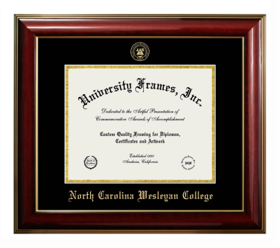 Diploma Frame in Classic Mahogany with Gold Trim with Black & Gold Mats for DOCUMENT: 8 1/2"H X 11"W  