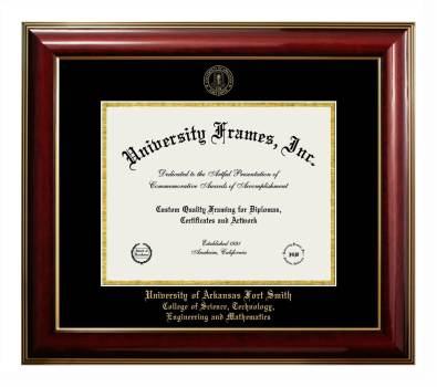 Diploma Frame in Classic Mahogany with Gold Trim with Black & Gold Mats for DOCUMENT: 8 1/2"H X 11"W  