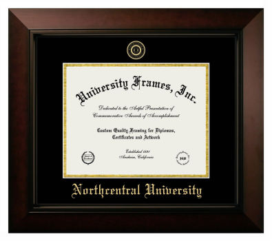 Diploma Frame in Legacy Black Cherry with Black & Gold Mats for DOCUMENT: 8 1/2"H X 11"W  