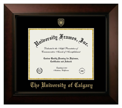 Diploma Frame in Legacy Black Cherry with Black & Gold Mats for DOCUMENT: 8 1/2"H X 11"W  