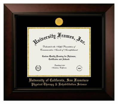 Diploma Frame in Legacy Black Cherry with Black & Gold Mats for DOCUMENT: 8 1/2"H X 11"W  