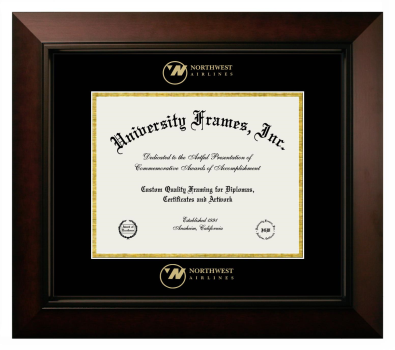 Diploma Frame in Legacy Black Cherry with Black & Gold Mats for DOCUMENT: 8 1/2"H X 11"W  