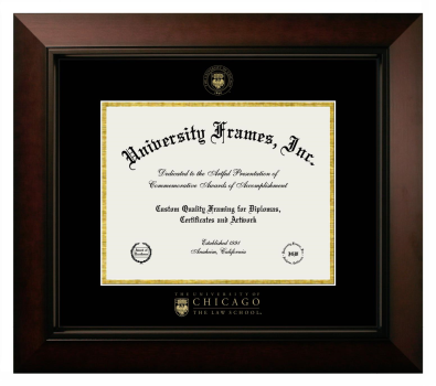 Diploma Frame in Legacy Black Cherry with Black & Gold Mats for DOCUMENT: 8 1/2"H X 11"W  