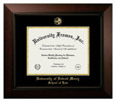 Diploma Frame in Legacy Black Cherry with Black & Gold Mats for DOCUMENT: 8 1/2"H X 11"W  