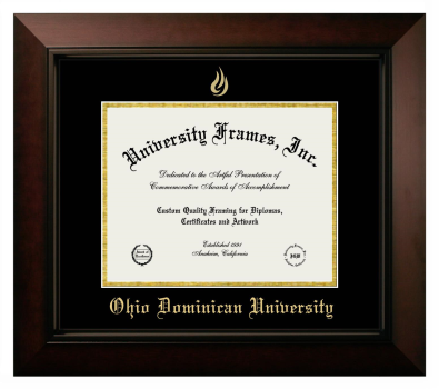 Diploma Frame in Legacy Black Cherry with Black & Gold Mats for DOCUMENT: 8 1/2"H X 11"W  