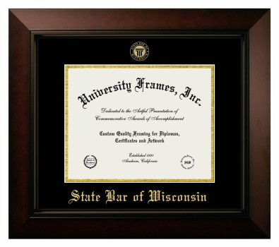 Diploma Frame in Legacy Black Cherry with Black & Gold Mats for DOCUMENT: 8 1/2"H X 11"W  