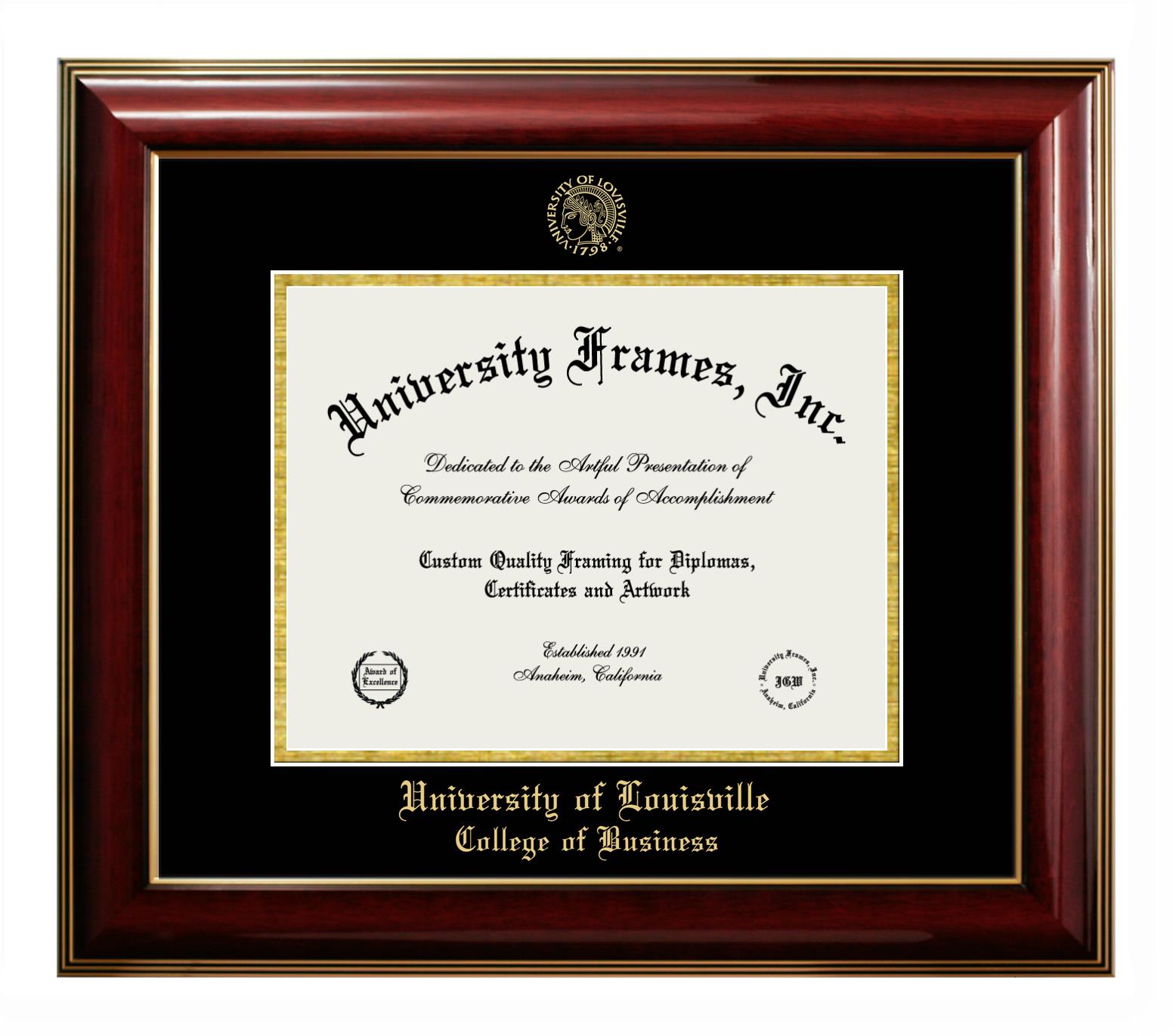 University of Louisville diploma frame campus photo certificate framin