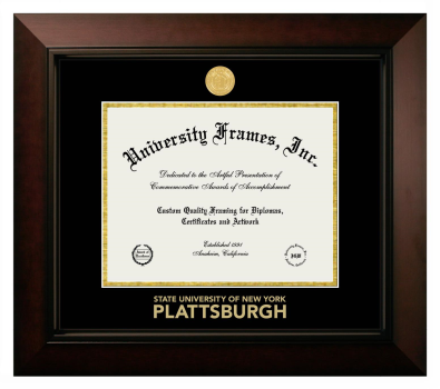 Diploma Frame in Legacy Black Cherry with Black & Gold Mats for DOCUMENT: 8 1/2"H X 11"W  