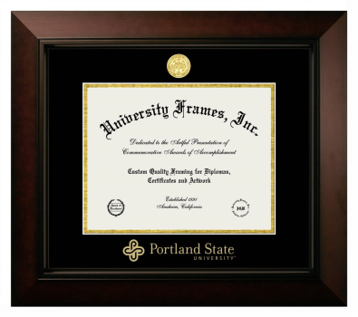 Diploma Frame in Legacy Black Cherry with Black & Gold Mats for DOCUMENT: 8 1/2"H X 11"W  