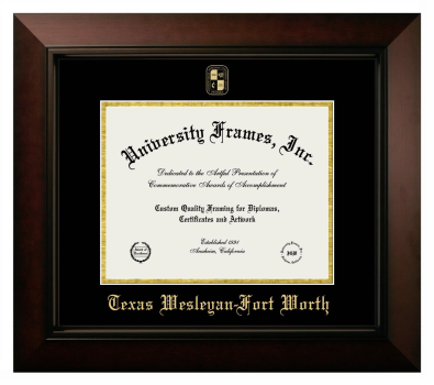 Diploma Frame in Legacy Black Cherry with Black & Gold Mats for DOCUMENT: 8 1/2"H X 11"W  