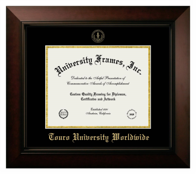 Diploma Frame in Legacy Black Cherry with Black & Gold Mats for DOCUMENT: 8 1/2"H X 11"W  