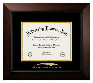 Diploma Frame in Legacy Black Cherry with Black & Gold Mats for DOCUMENT: 8 1/2"H X 11"W  