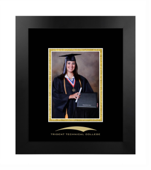 5 x 7 Portrait Frame in Manhattan Black with Black & Gold Mats