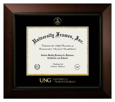 Diploma Frame in Legacy Black Cherry with Black & Gold Mats for DOCUMENT: 8 1/2"H X 11"W  