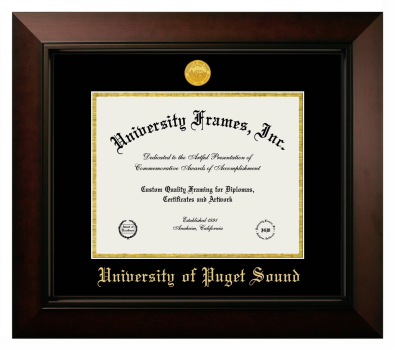 Diploma Frame in Legacy Black Cherry with Black & Gold Mats for DOCUMENT: 8 1/2"H X 11"W  