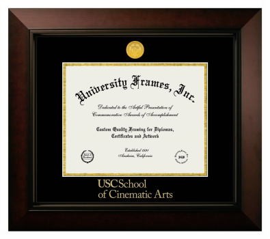 Diploma Frame in Legacy Black Cherry with Black & Gold Mats for DOCUMENT: 8 1/2"H X 11"W  