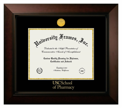 Diploma Frame in Legacy Black Cherry with Black & Gold Mats for DOCUMENT: 8 1/2"H X 11"W  