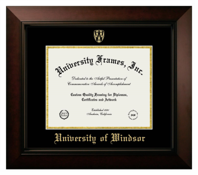 Diploma Frame in Legacy Black Cherry with Black & Gold Mats for DOCUMENT: 8 1/2"H X 11"W  