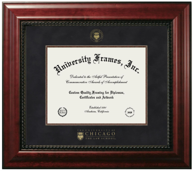 Diploma Frame in Executive with Mahogany Fillet with Black Suede Mat for DOCUMENT: 8 1/2"H X 11"W  