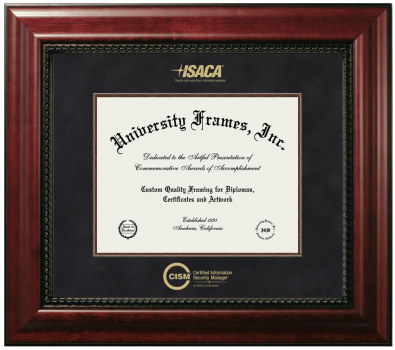 Diploma Frame in Executive with Mahogany Fillet with Black Suede Mat for DOCUMENT: 8 1/2"H X 11"W  