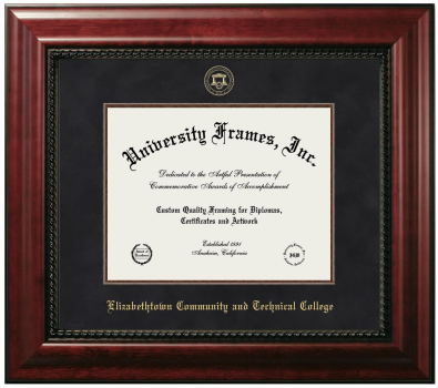 Elizabethtown Community and Technical College Diploma Frame in Executive with Mahogany Fillet with Black Suede Mat for DOCUMENT: 8 1/2"H X 11"W  