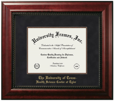 Diploma Frame in Executive with Mahogany Fillet with Black Suede Mat for DOCUMENT: 8 1/2"H X 11"W  