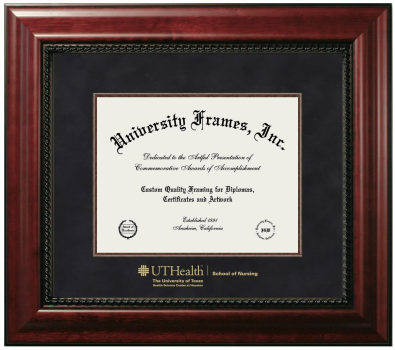 Diploma Frame in Executive with Mahogany Fillet with Black Suede Mat for DOCUMENT: 8 1/2"H X 11"W  