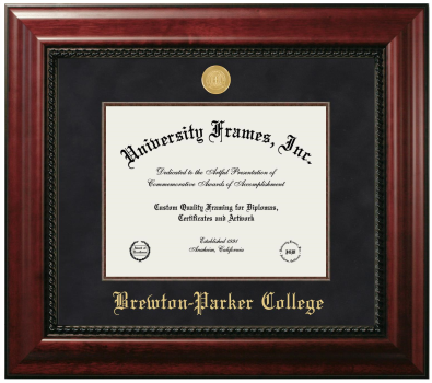 Diploma Frame in Executive with Mahogany Fillet with Black Suede Mat for DOCUMENT: 8 1/2"H X 11"W  