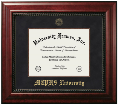 Diploma Frame in Executive with Mahogany Fillet with Black Suede Mat for DOCUMENT: 8 1/2"H X 11"W  