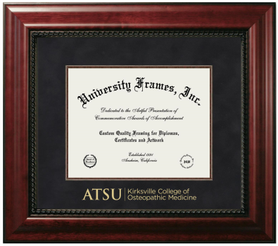 Diploma Frame in Executive with Mahogany Fillet with Black Suede Mat for DOCUMENT: 8 1/2"H X 11"W  