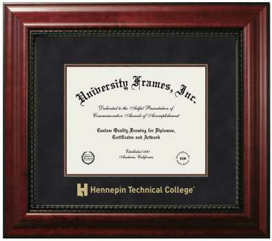 Diploma Frame in Executive with Mahogany Fillet with Black Suede Mat for DOCUMENT: 8 1/2"H X 11"W  