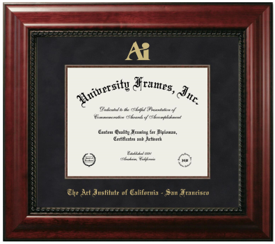 Diploma Frame in Executive with Mahogany Fillet with Black Suede Mat for DOCUMENT: 8 1/2"H X 11"W  