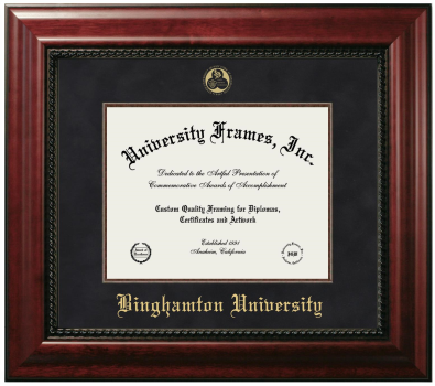 Diploma Frame in Executive with Mahogany Fillet with Black Suede Mat for DOCUMENT: 8 1/2"H X 11"W  